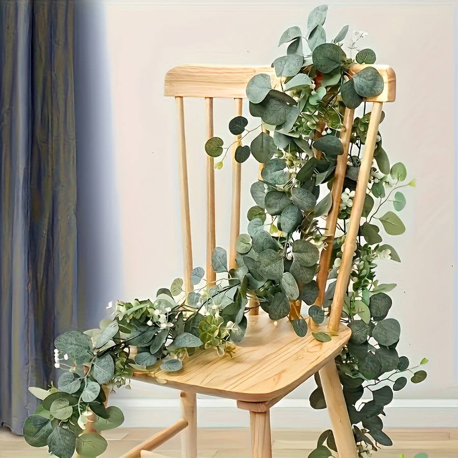 Eucalyptus Preserved - Couronne d'eucalyptus artificielle, fausse vigne verte,