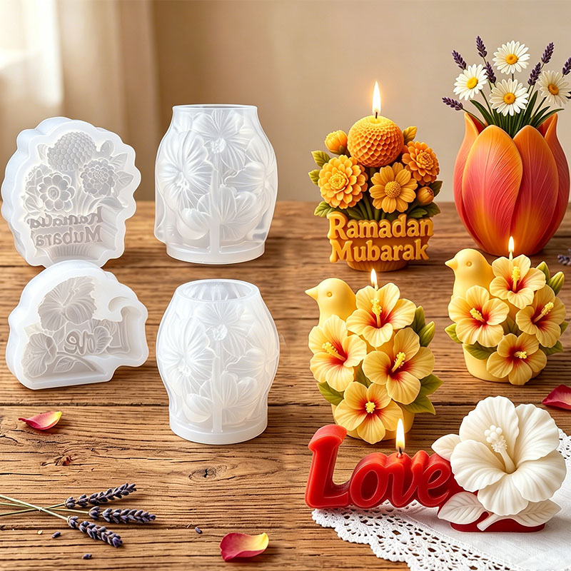 Florist Supply Vases - Moule en silicone 3D pour bougies
